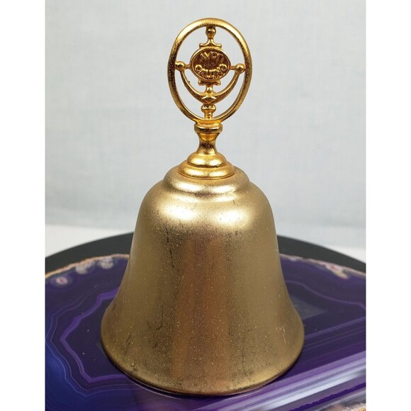 Vintage Brass Bell with AVON CALLING Design on the Handle Size 3" X 2" It Sounds - Picture 2 of 11